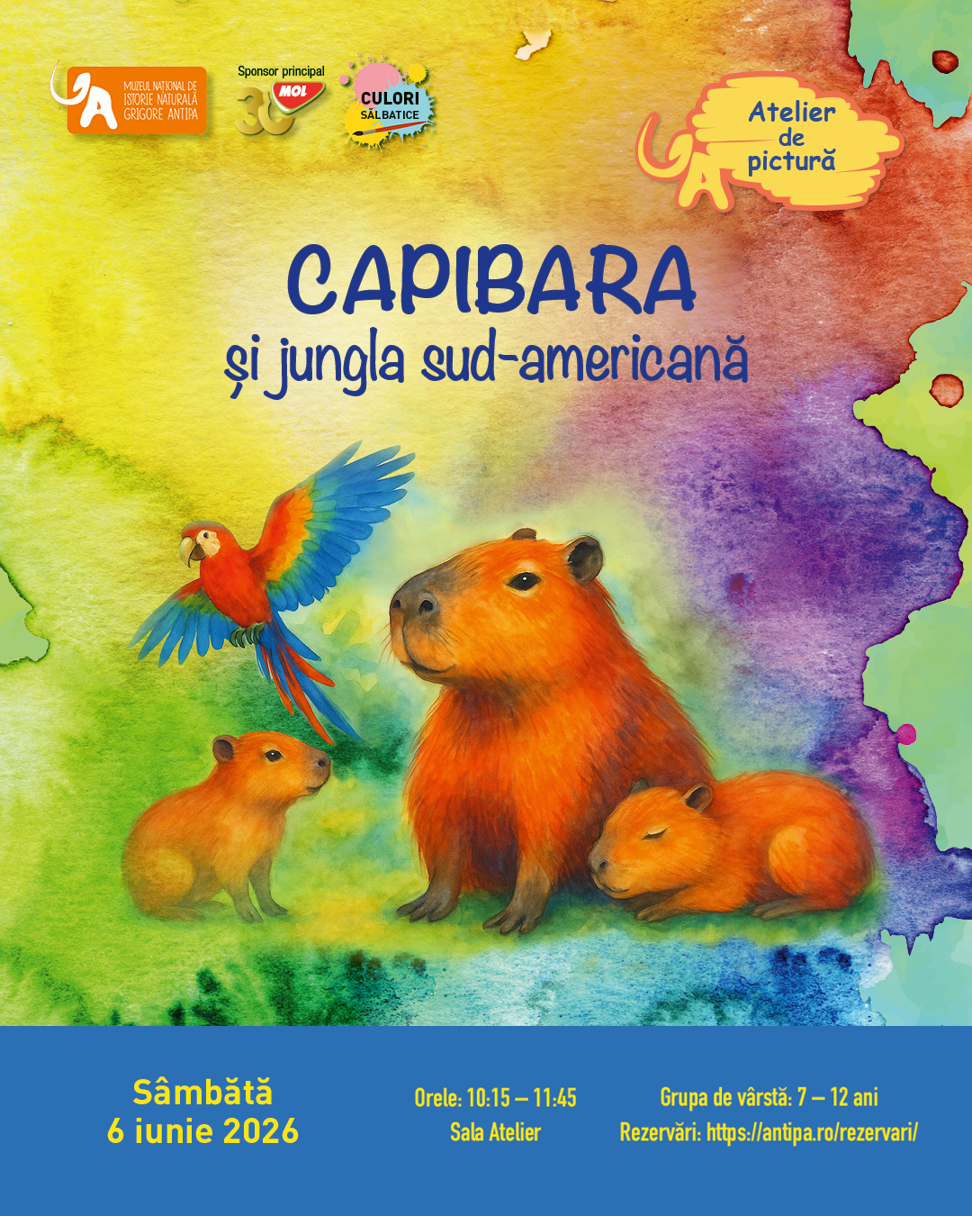 Afis atelier science&craft Capibara ți jungla sud americană