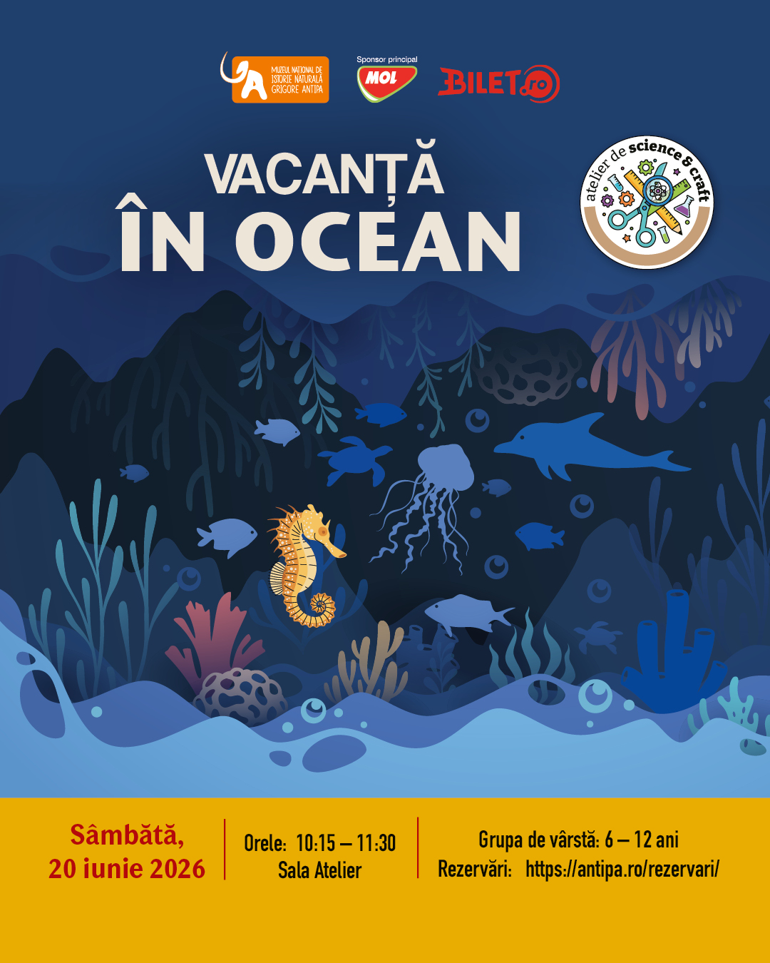 Afis pentru atelierul Vacanță în ocean